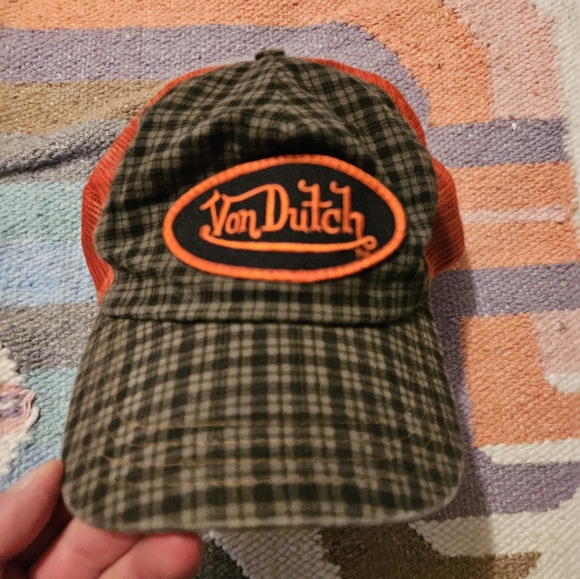 Von Dutch Other - Vintage VON DUTCH FLANNEL ORANGE TRUCKER MADE IN USA